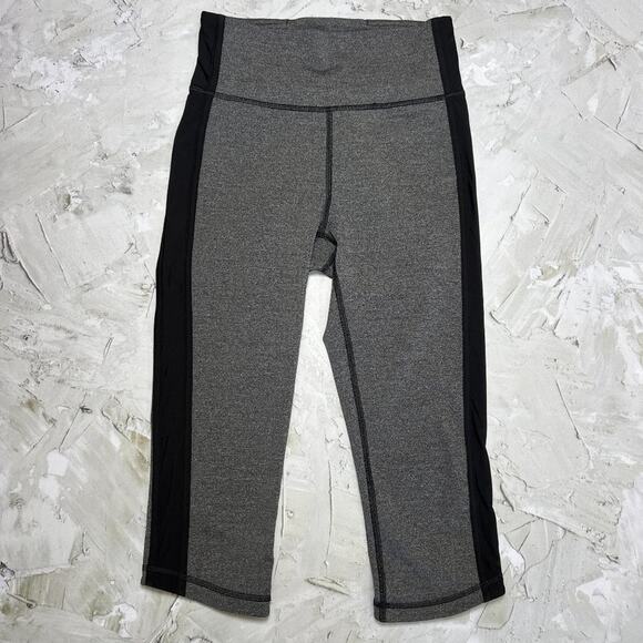 Lululemon Squad Goals Crop 17" Leggings SIZE 4 Heathered Black Gray - Picture 2 of 10